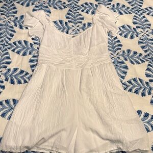 Hollister White Ruched romper